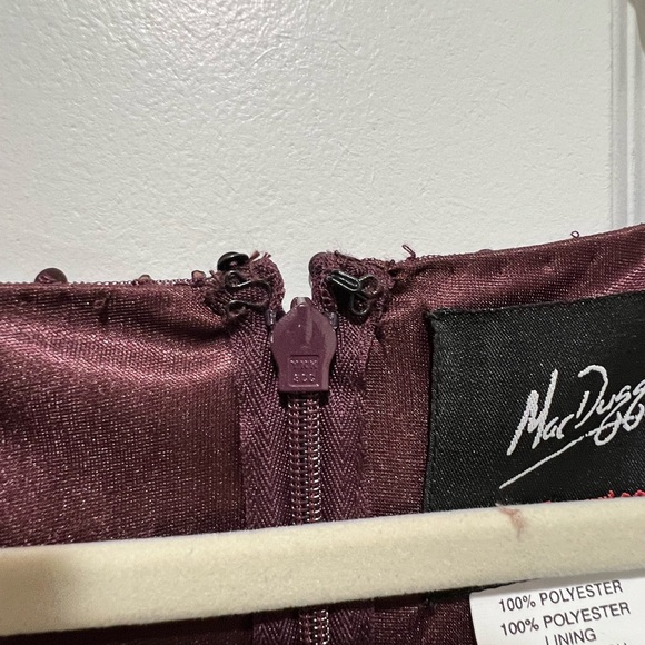 NWT Mac Duggal Sequin V Neck Illusion Sleeve A Line gown - Picture 6 of 9